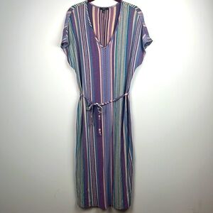 DREW Purple and Blue V-Neck Maxi Sundress